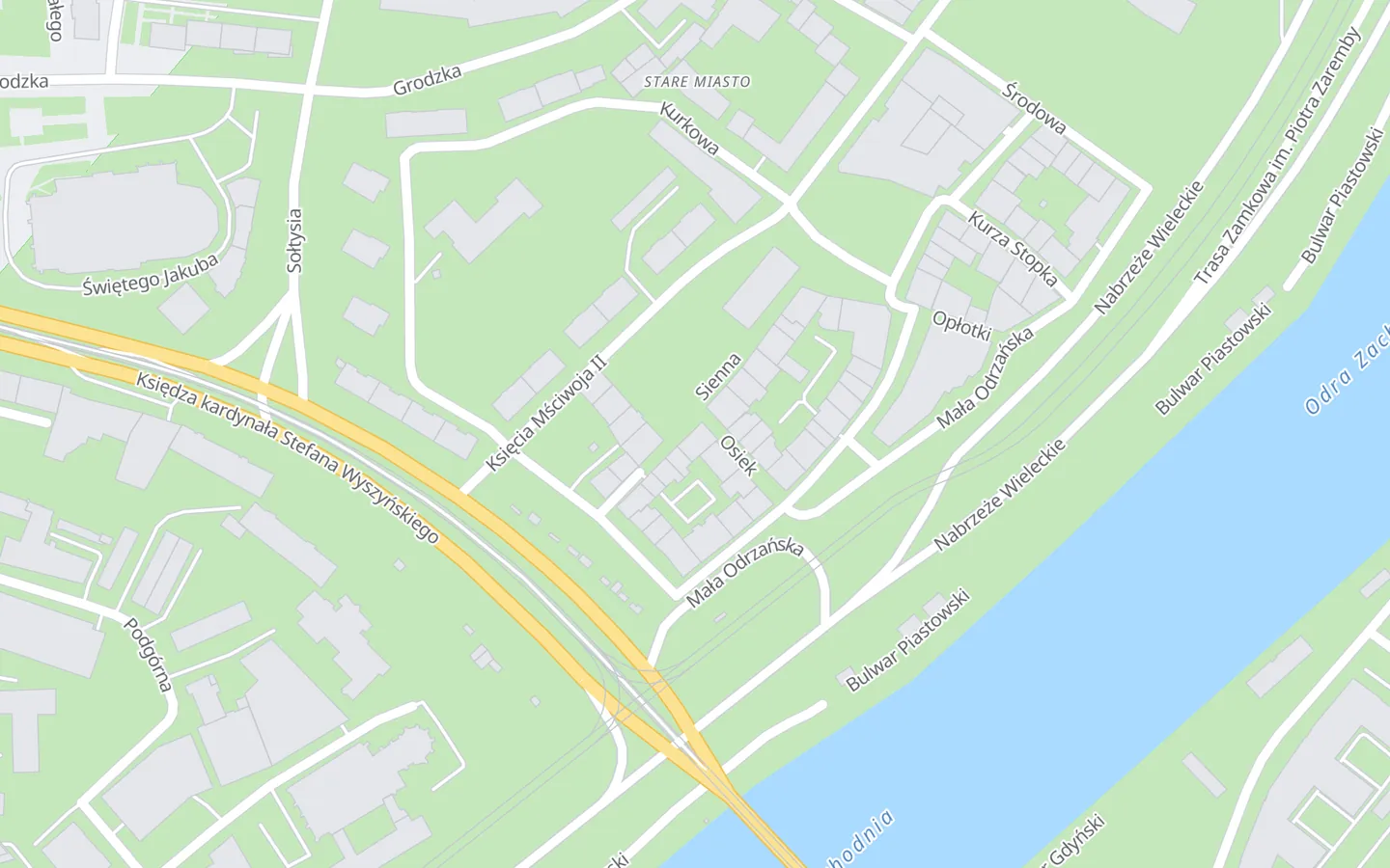 Mapa: Bachus, ul. Sienna 6 w Szczecinie, na Podzamczu przy Bulwarze Piastowskim